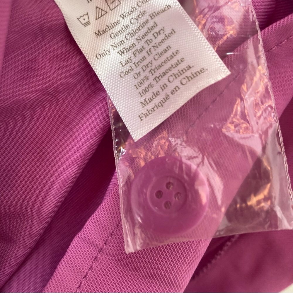 EVERLANE Midi Dress Picnic Button Down Magenta Pink Purple pockets size 8 - Picture 10 of 10